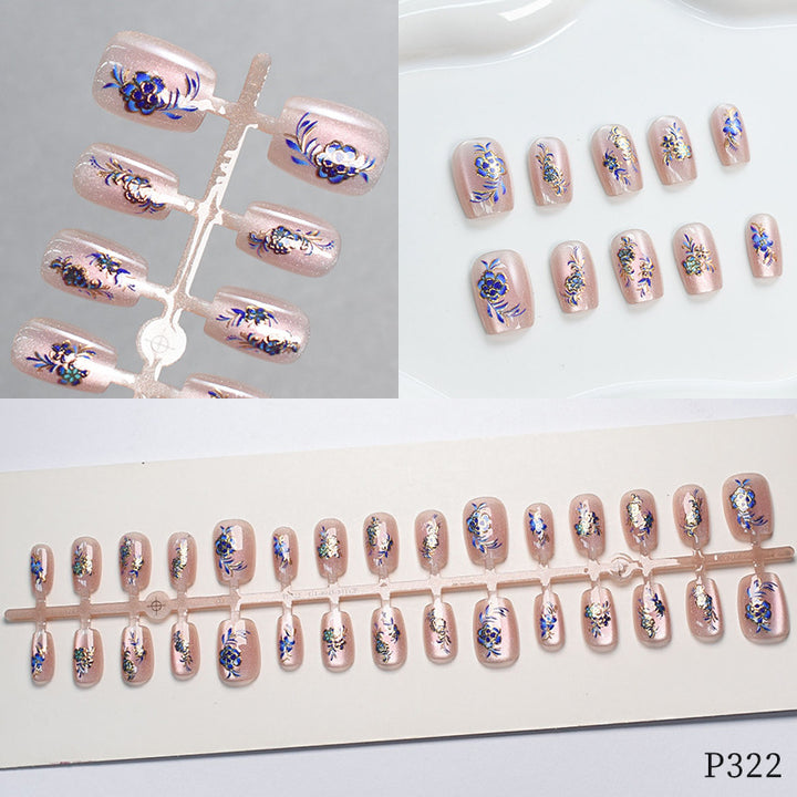 Floral Design Press-On Nail Tips Stornfield