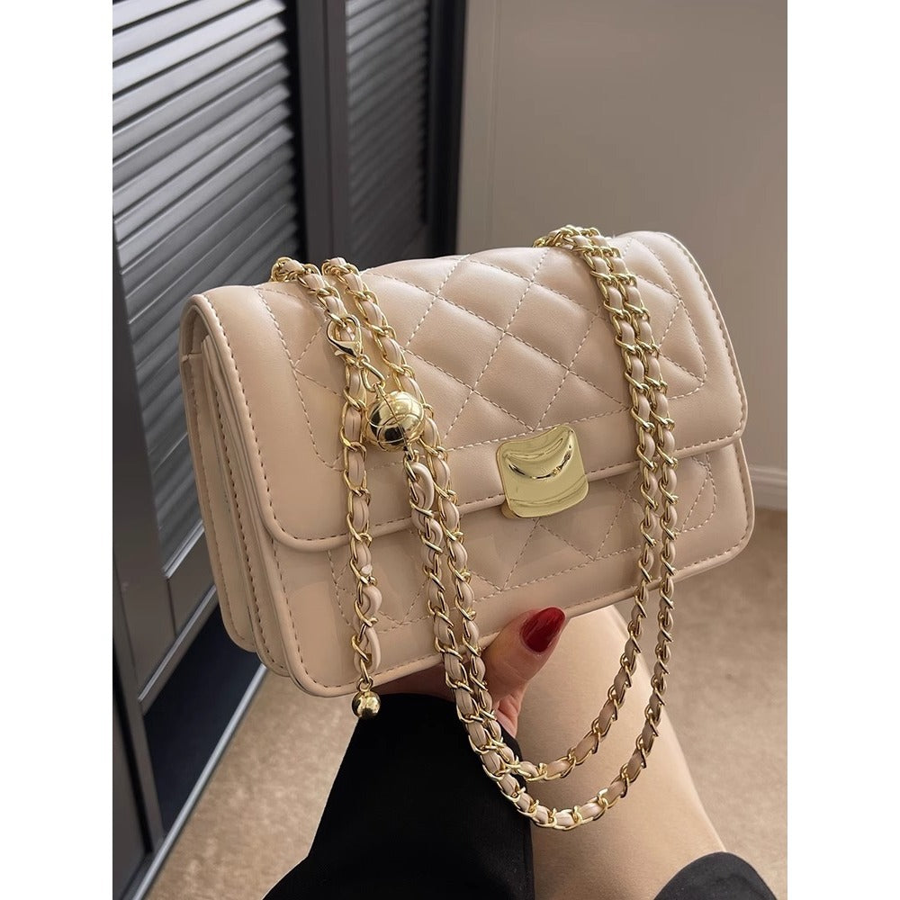 Quilted Chain-Detail Crossbody Purse Stornfield