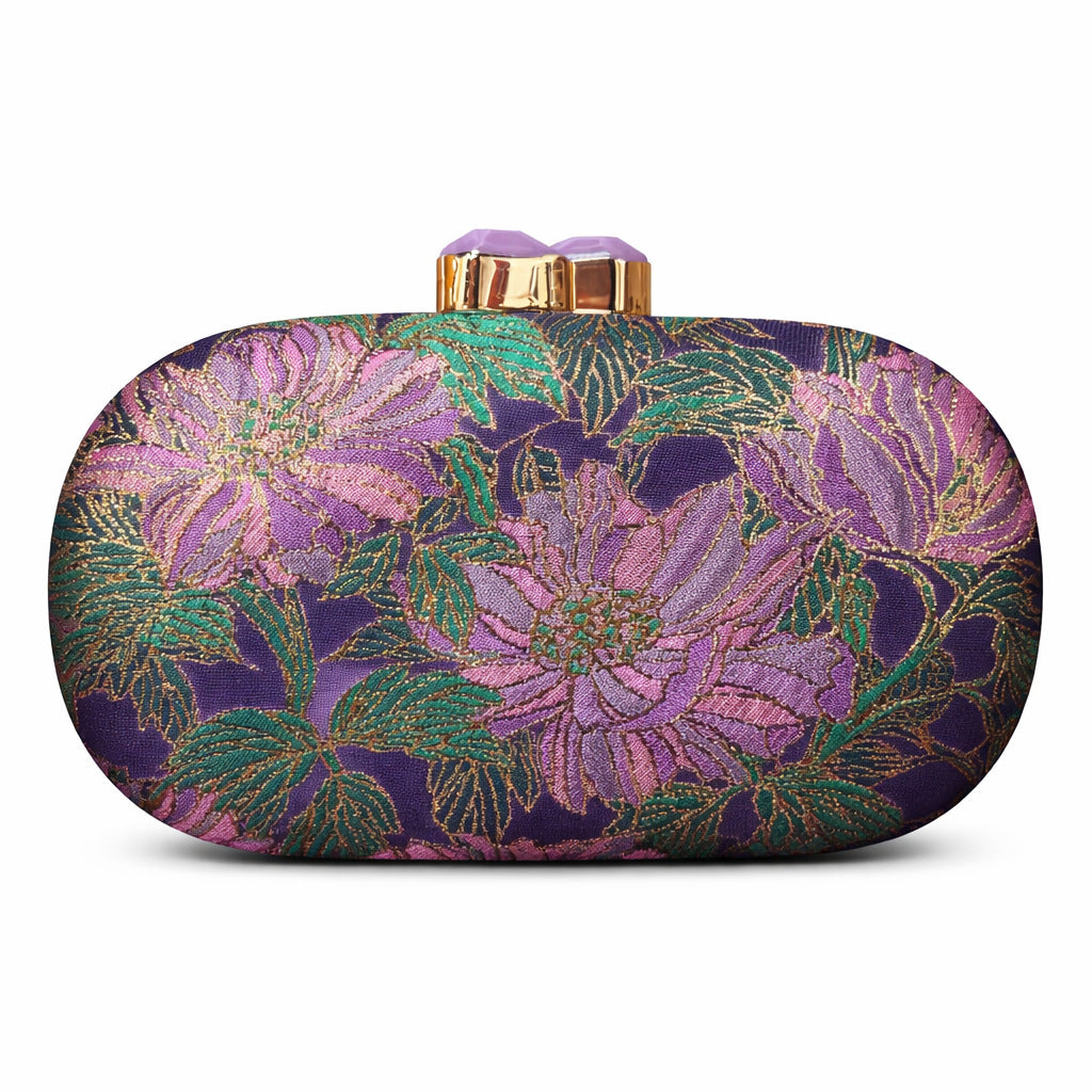 Embroidered Floral Clutch