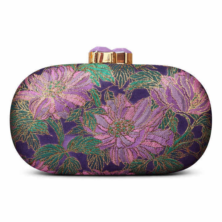 Embroidered Floral Clutch