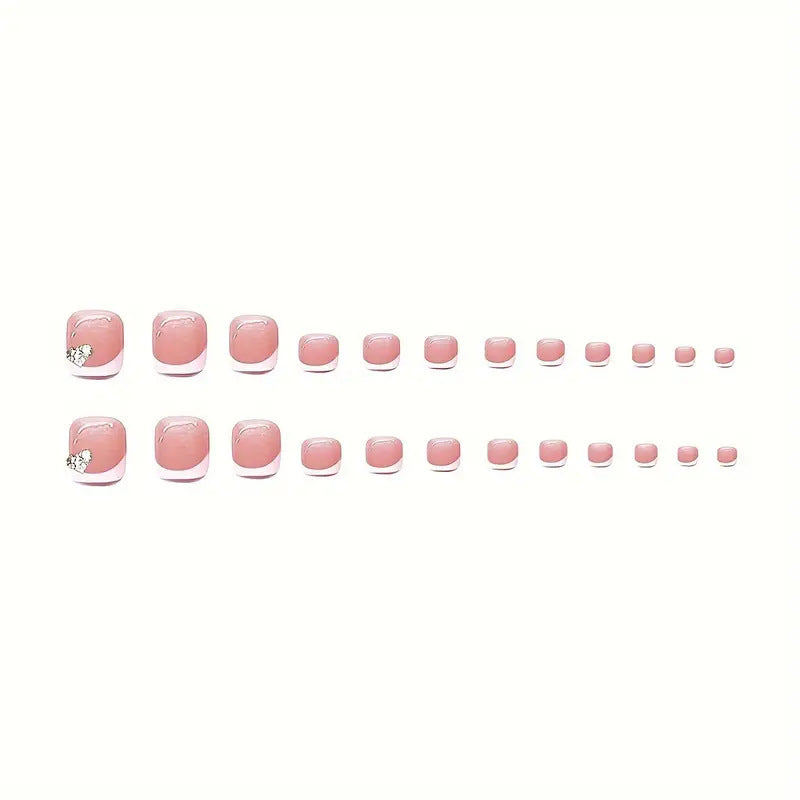 Stylish Press-On Nail Art Set with Rhinestone Accents Stornfield