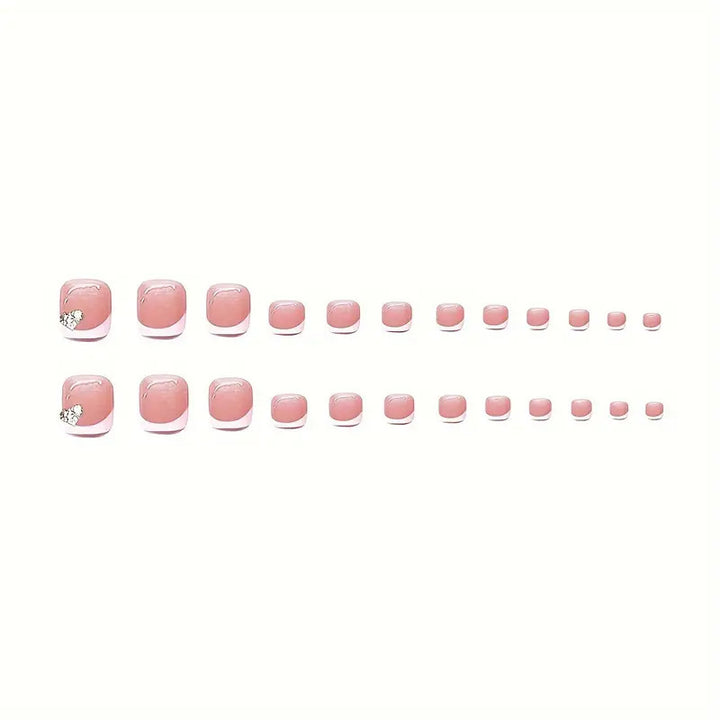 Stylish Press-On Nail Art Set with Rhinestone Accents Stornfield