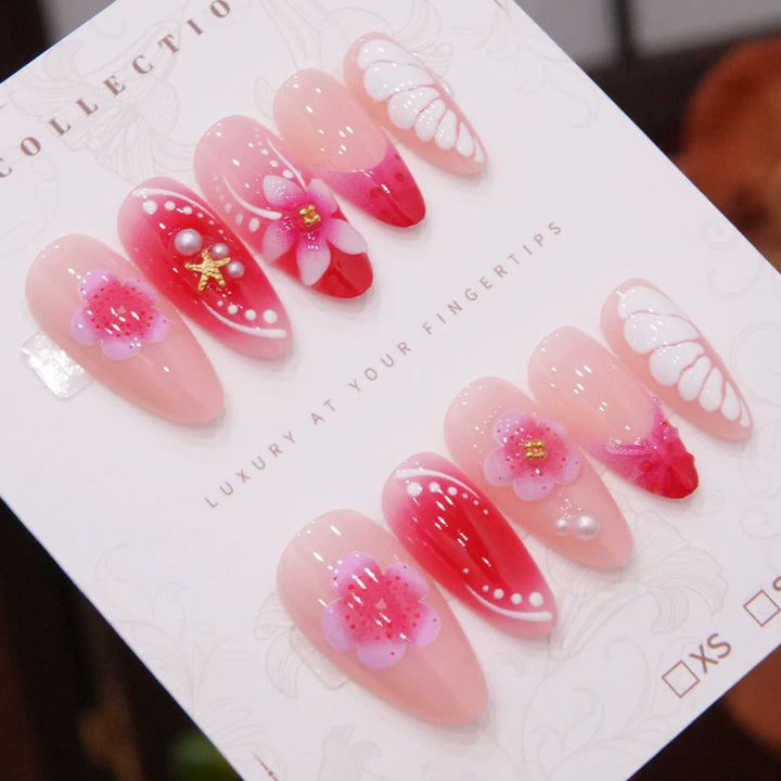 Elegant Floral Acrylic Nail Set