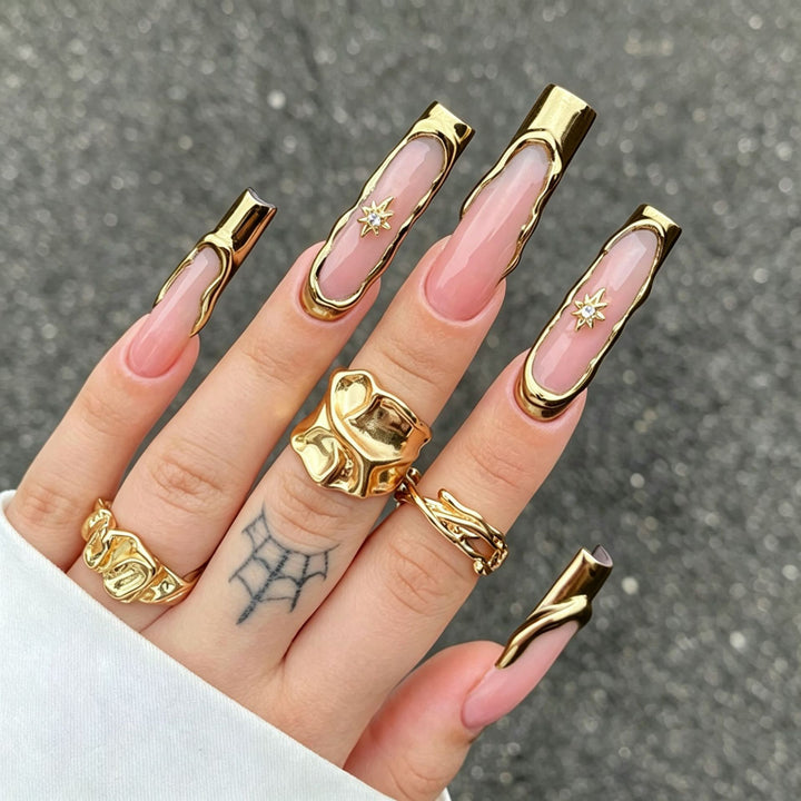 Elegant Press-On Nail Tips with Decorative Bow Stornfield