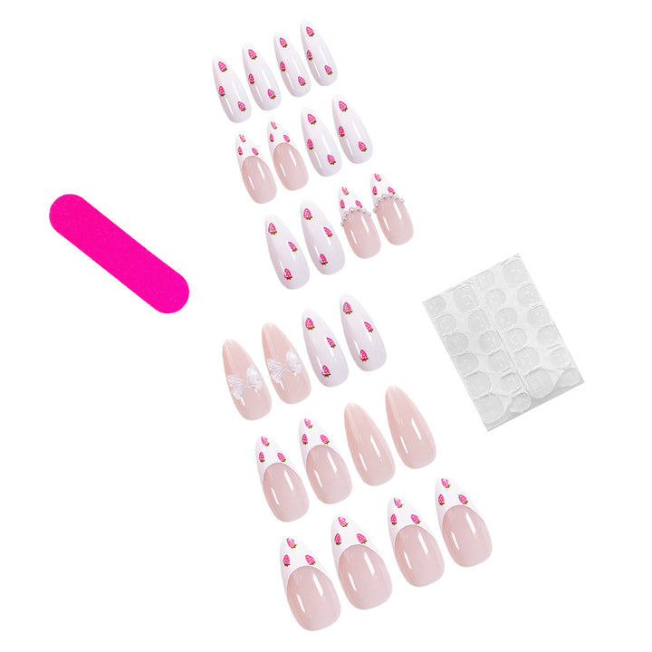 Elegant Stiletto artificial nails with floral patterns Stornfield