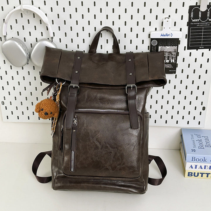 Vintage Leather Rolltop Backpack Stornfield