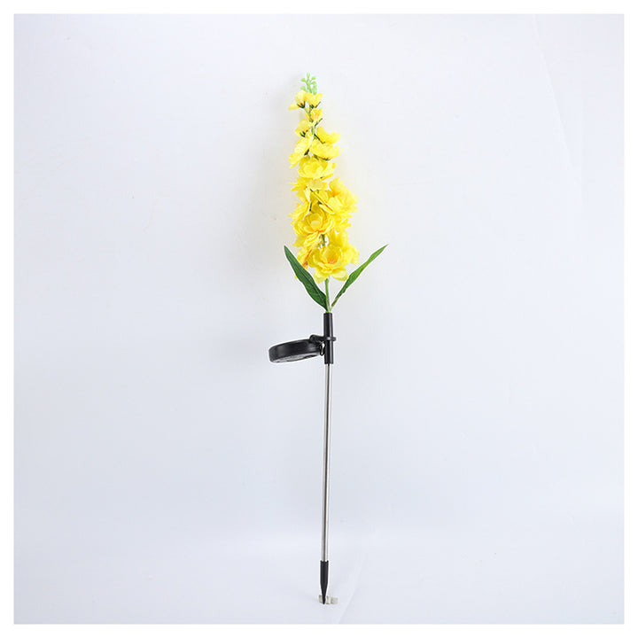 Tall Artificial Delphinium Floral Stake With Adjustable Metal Ground Spike And Removable Clamp Stornfield