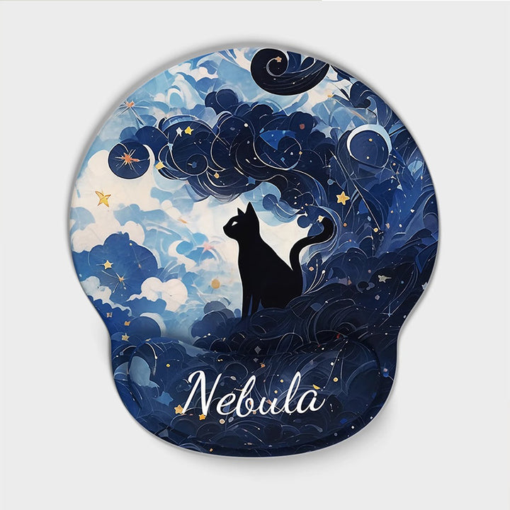 Artistic Cat-Themed Ergonomic Mouse Pad