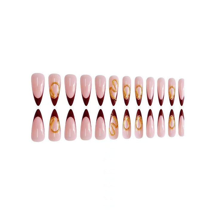 Artistic Stiletto Nail Extensions with Abstract Design Stornfield