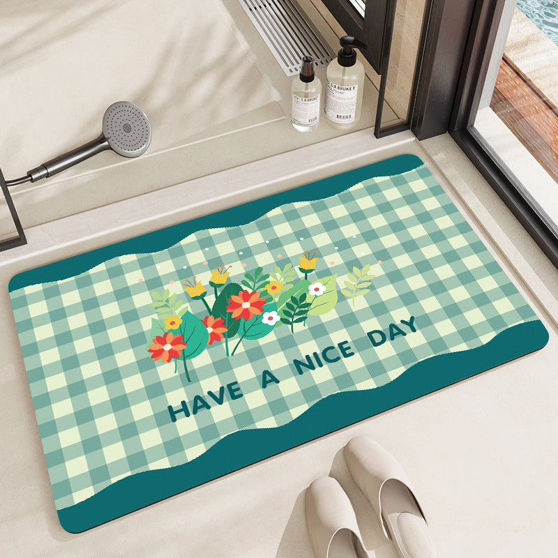 Stylish Floral Patterned Comfort Bath Mat Stornfield