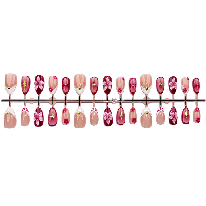 Floral-Embellished Press-On Nail Set 1790746068