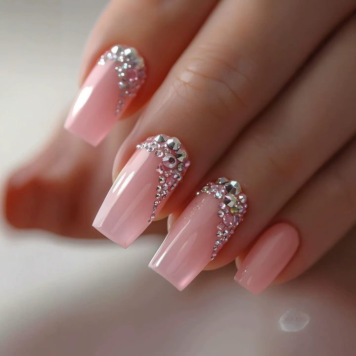 Artificial nail set with glamorous rhinestone embellishments Stornfield