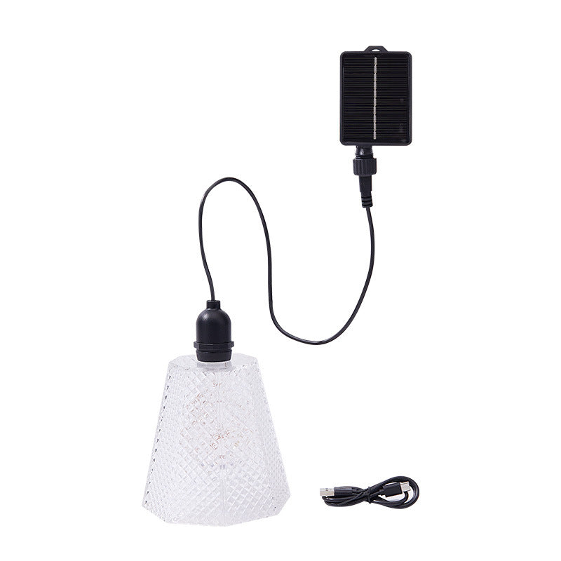 Crystal-Pattern Solar Pendant Light USB Rechargeable LED Stornfield