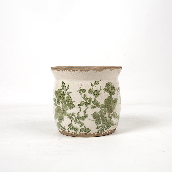 Decorative ceramic plant container with artistic design Stornfield