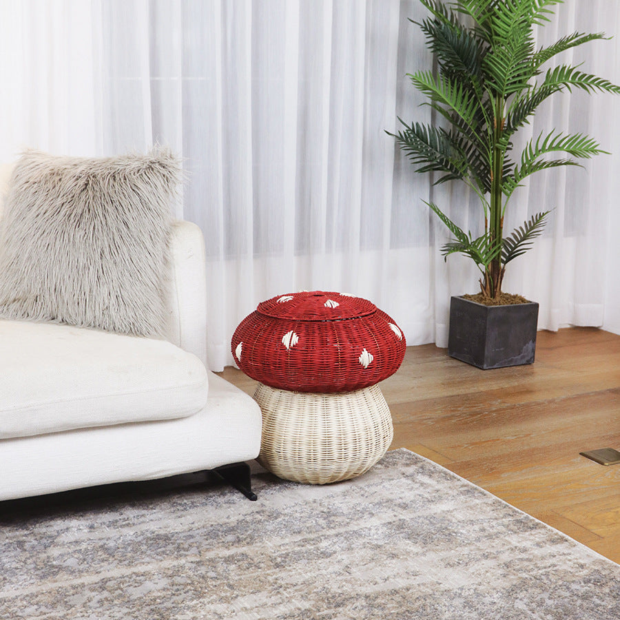 Playful storage stool in mushroom design Stornfield
