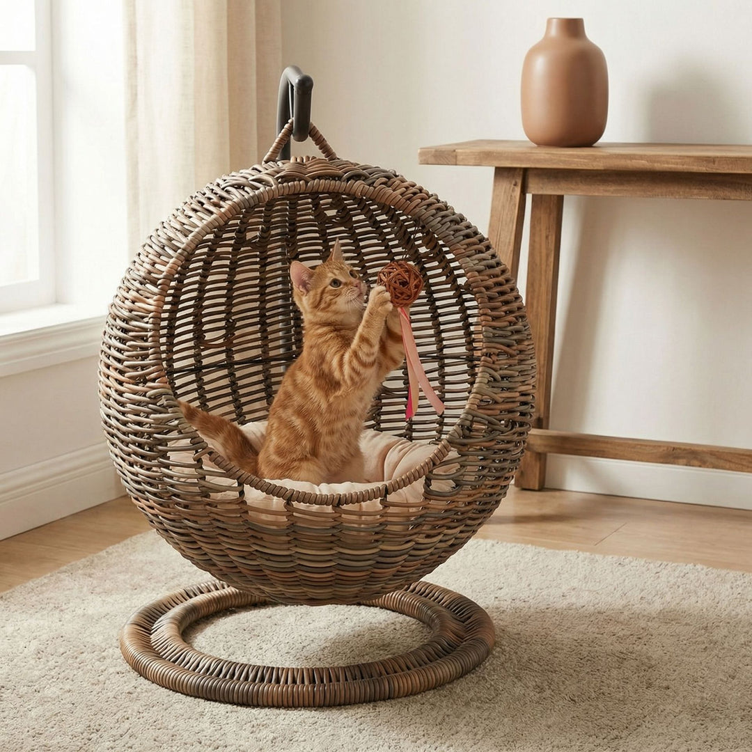 Hanging chair made of natural material Stornfield