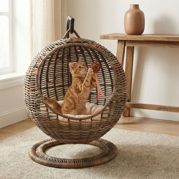Hanging chair made of natural material Stornfield