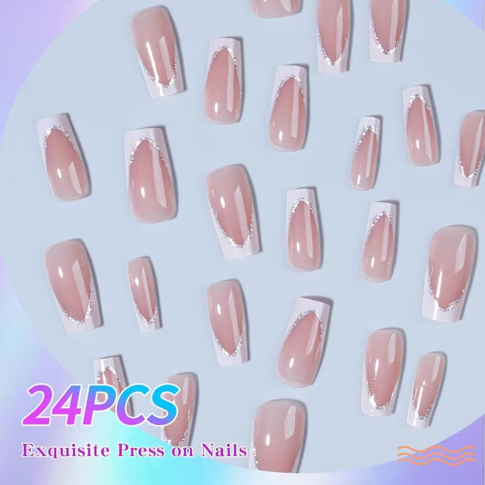 Elegant French Tip Press-On Nails Stornfield