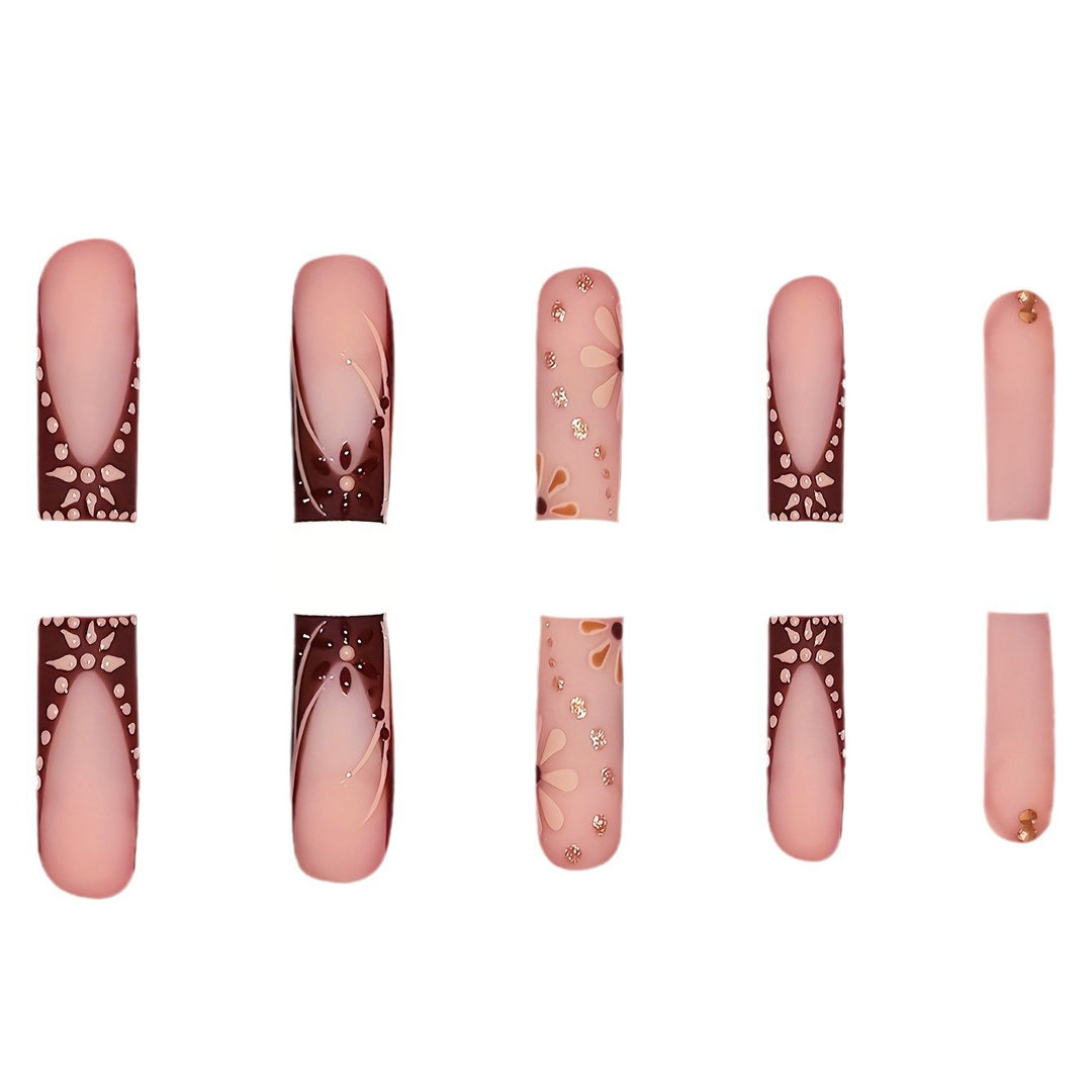 Detailed Floral Art Press-On Nails Stornfield
