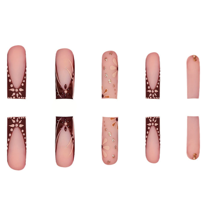 Detailed Floral Art Press-On Nails Stornfield