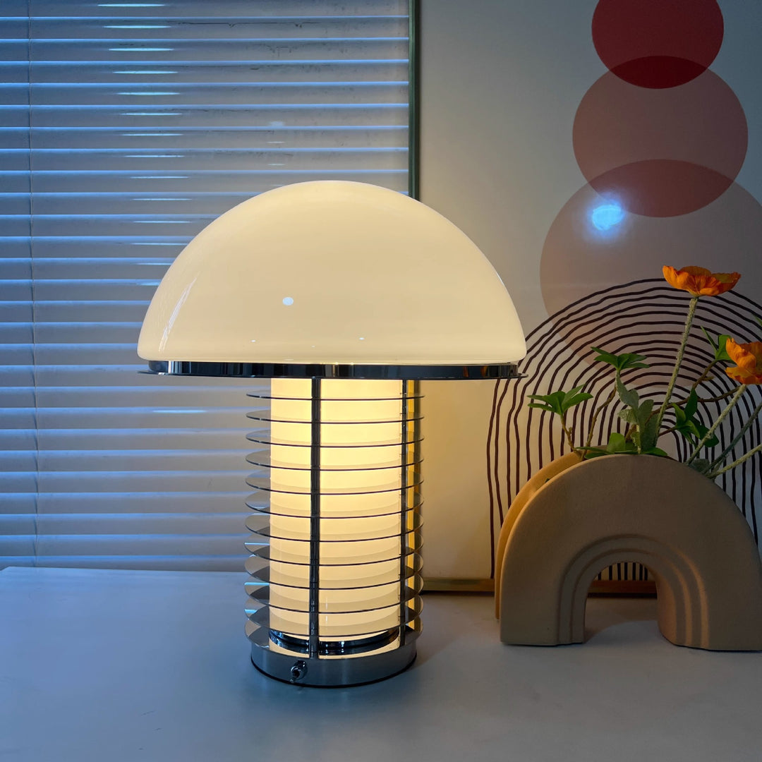 Modern Table Lamp with Dome Shade and Sleek Base