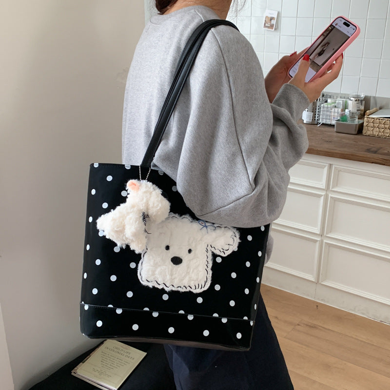 Plush shoulder bag with playful dog motif Stornfield