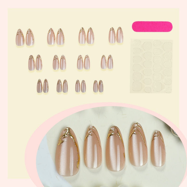 Artificial nail tips with elegant gold accent Stornfield