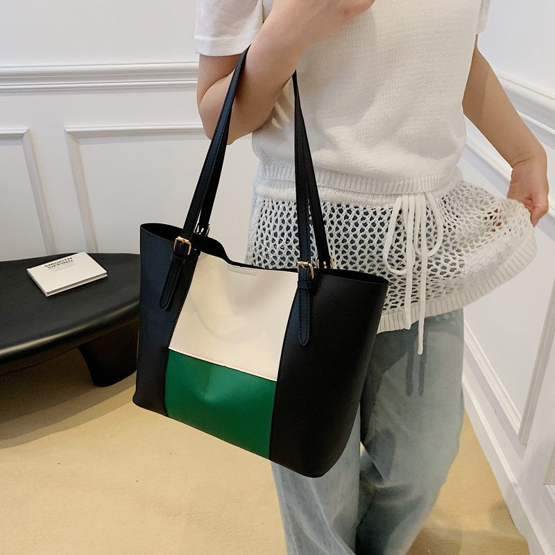 Versatile Color Block Tote Bag Stornfield
