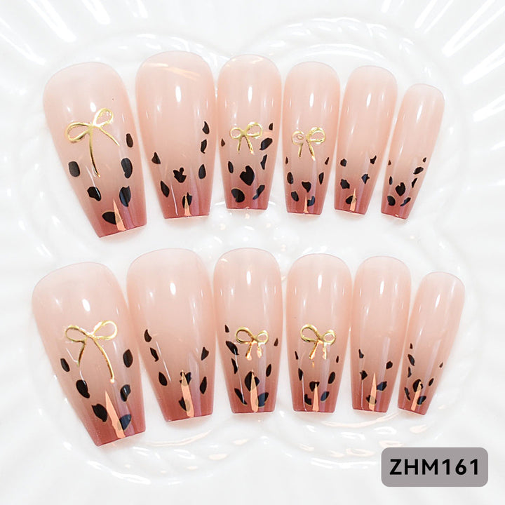 Artistic Press-On Nail Set with Cherry Blossom Design Stornfield