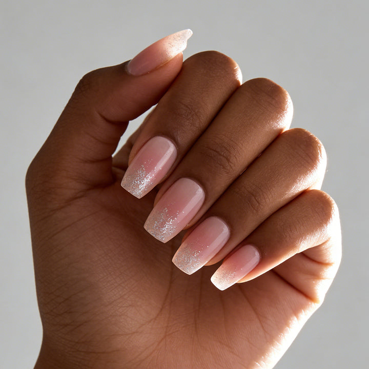 Long Glittered Ombre Press-On Nails Stornfield