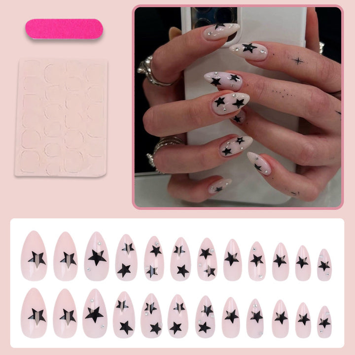 Nail art set with playful star designs Stornfield