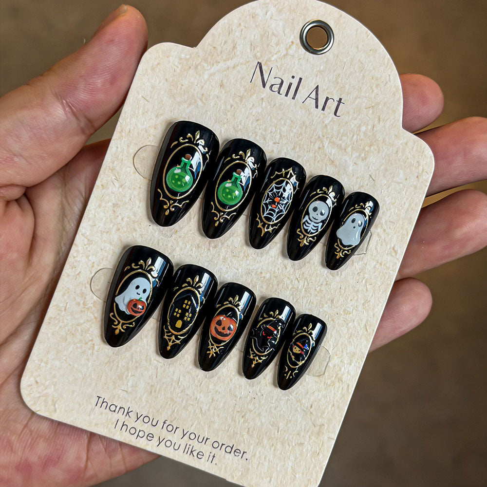 Decorative Themed Press-On Nail Set Stornfield