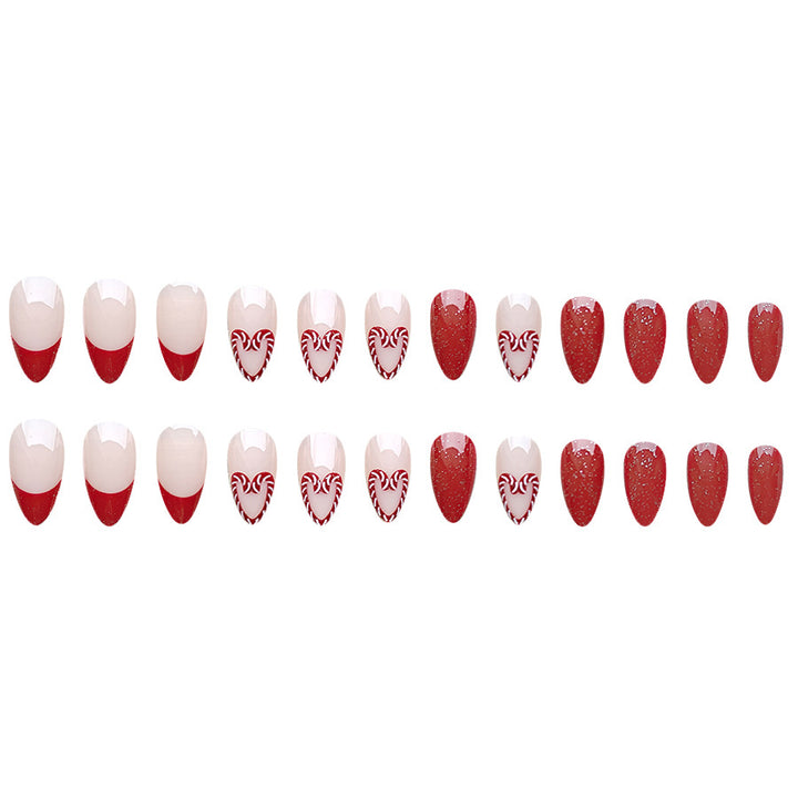 Festive Candy Cane Nail Art Set