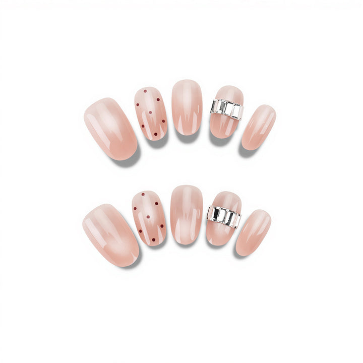 Elegant Decorative Press-On Nail Set with Accents Stornfield