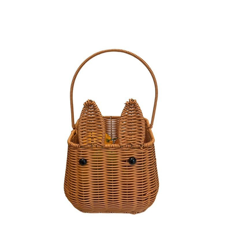 Bunny-Shaped Decorative Woven Storage Basket Stornfield