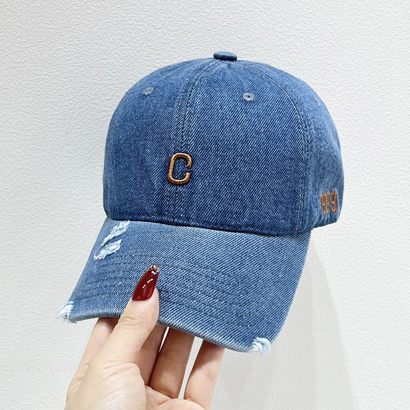 Women's Distressed Denim Baseball Cap Stornfield 1784270579