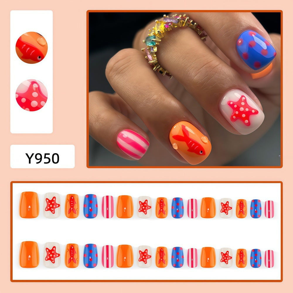 Artificial Nail Set with Maritime Motifs Stornfield