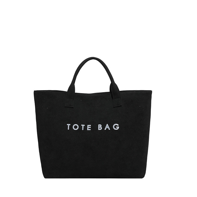 Stylish Faux Suede Tote Bag