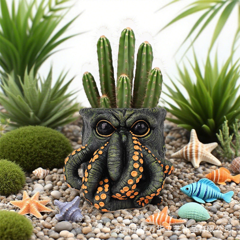 Octopus-Themed Decorative Planter