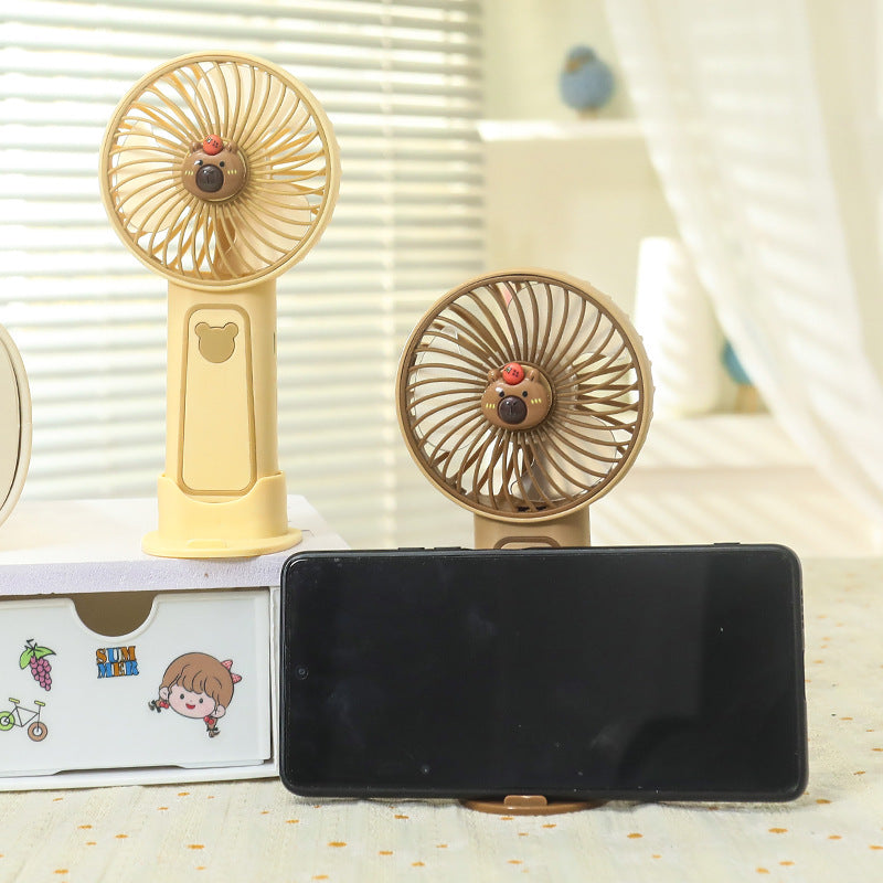 Women's Portable Mini Hand Fan with Cute Bear Design Stornfield