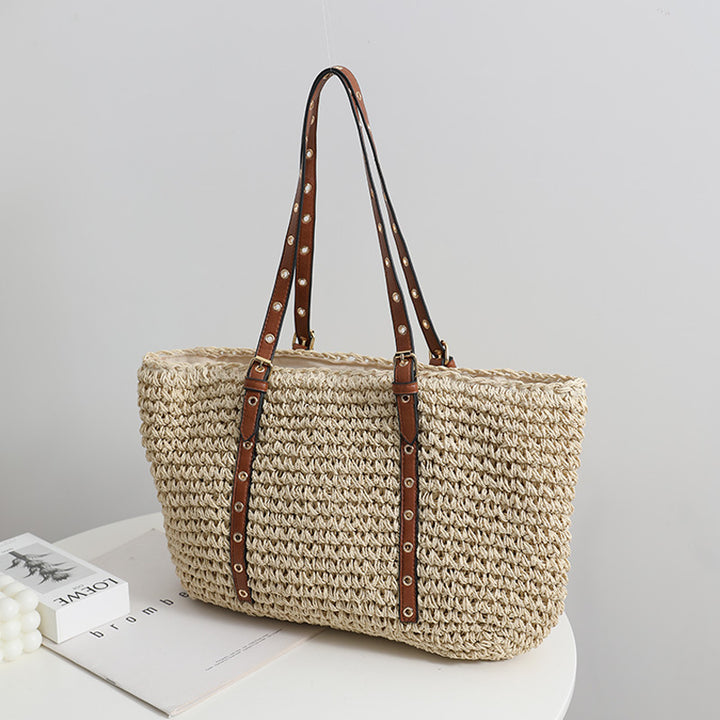 Elegant basket bag with sturdy leather handles Stornfield