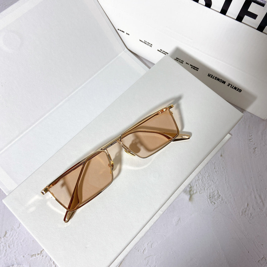 Fashionable sunglasses with rectangular metal frame Stornfield