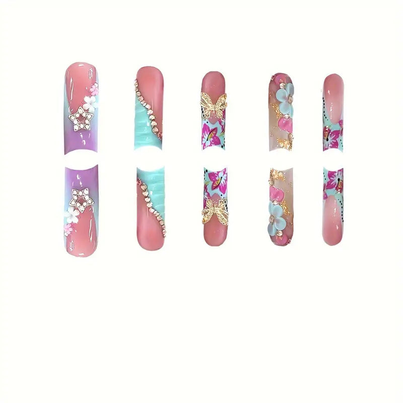 3D Floral Decorative Press-On Nail Art Stornfield