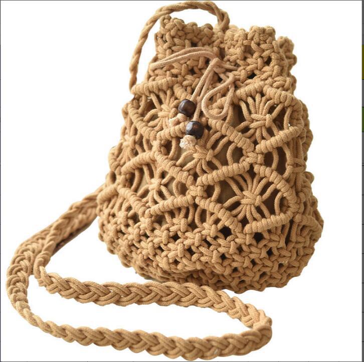 Macrame Messenger Bag with Decorative Pattern Stornfield