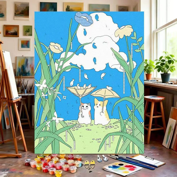 Whimsical Nature-Themed Paint by Numbers Canvas Art Stornfield