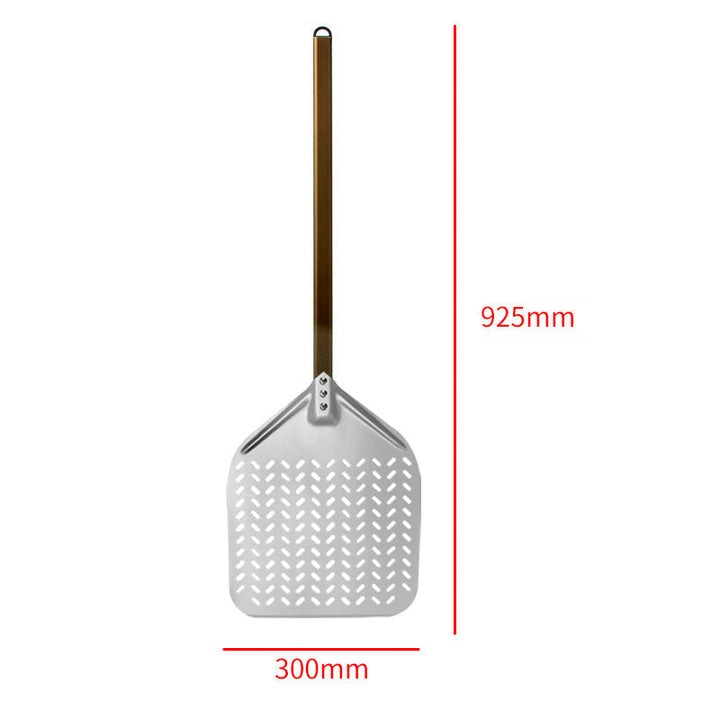 perforated aluminum pizza peel with long ergonomic reinforced handle Stornfield