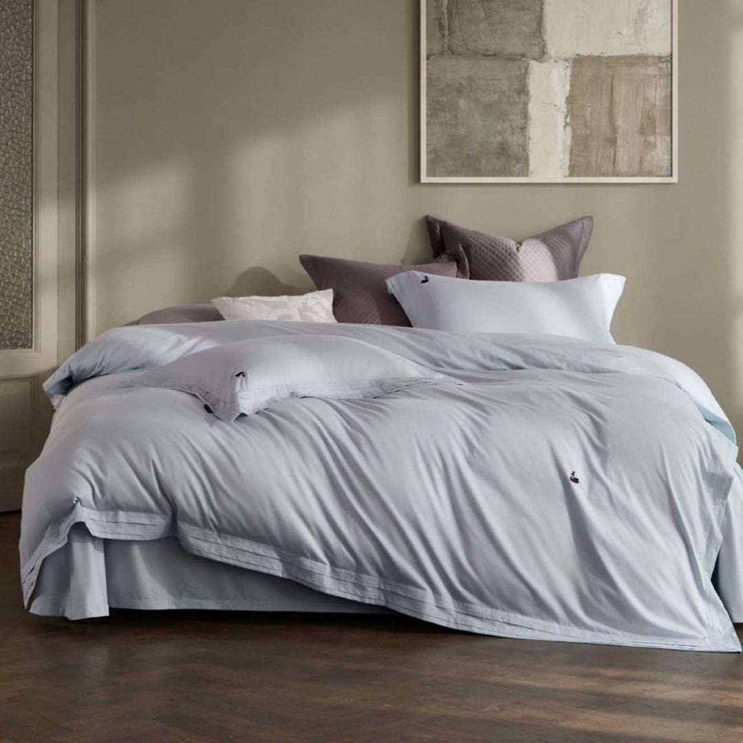 Breathable Long-Staple Cotton Duvet Cover Set with Micro-Embroidered Logo and Envelope Closure