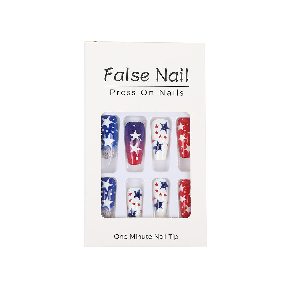 Artificial nails set with patriotic star designs Stornfield