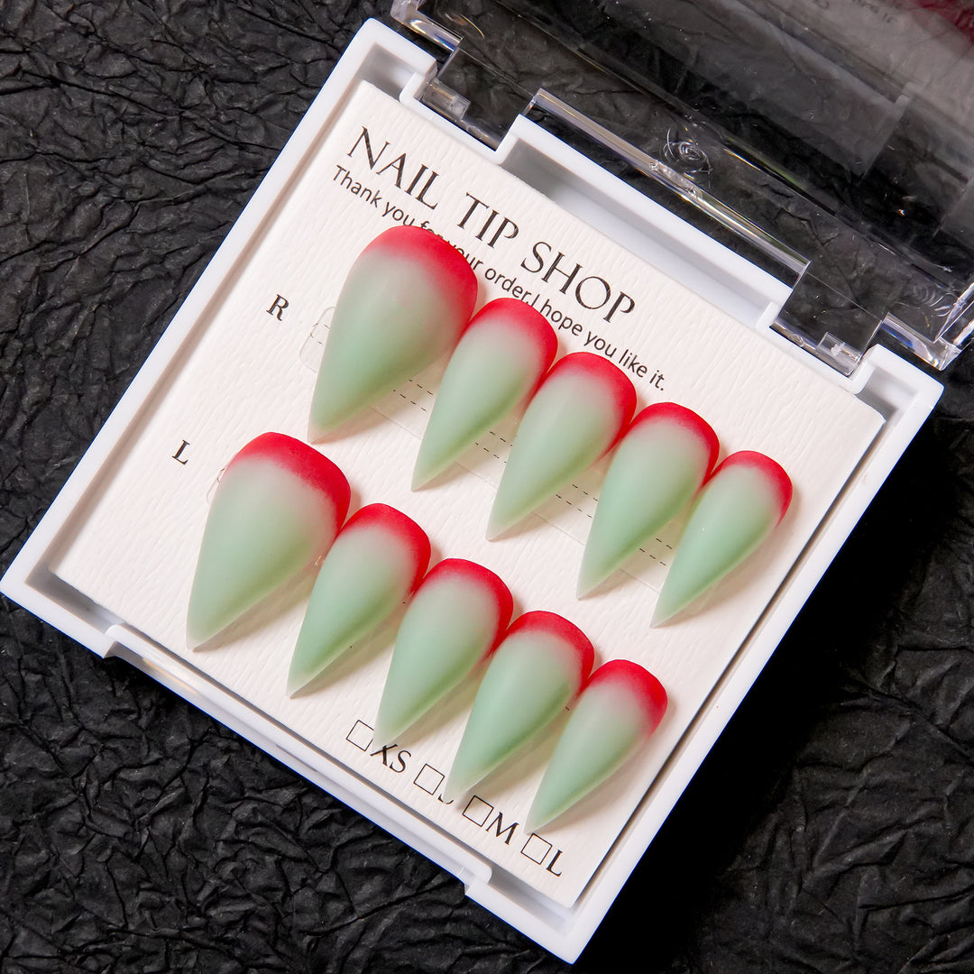Stiletto Press-On Nail Set with Ombre Tip Design
