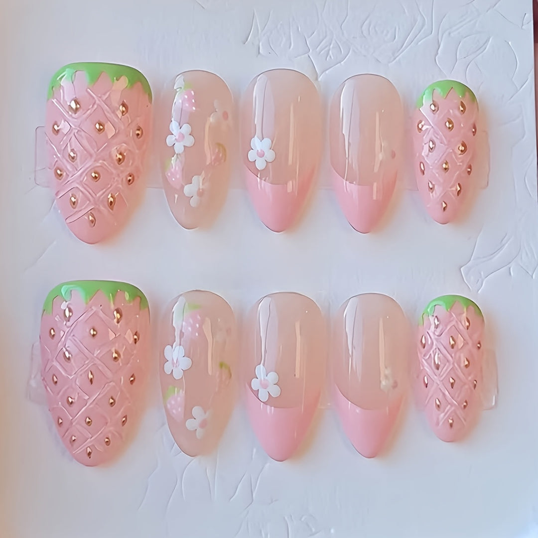 Artistic Kiss-Themed Press-On Nail Art Stornfield